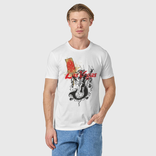 Мужская футболка хлопок Las Vegas, цвет белый - фото 3