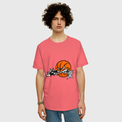 Мужская футболка хлопок Oversize Мячик - фото 2