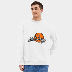 Мужской свитшот oversize без начеса хлопок Мячик - фото 2