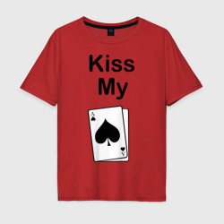 Мужская футболка хлопок Oversize Kiss my card