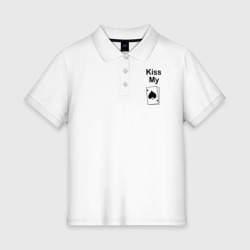 Женское поло хлопок Kiss my card