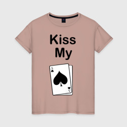 Женская футболка хлопок Kiss my card