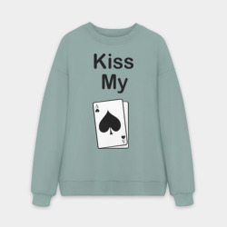 Мужской свитшот oversize без начеса хлопок Kiss my card