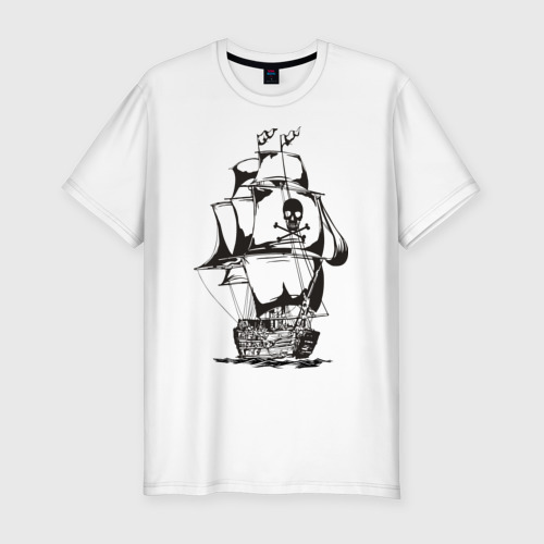 Мужская футболка хлопок Slim Pirats 4, цвет белый