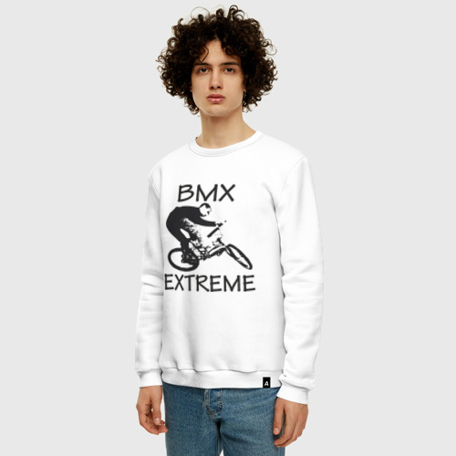 Мужской свитшот хлопок Bmx extreme, цвет белый - фото 3