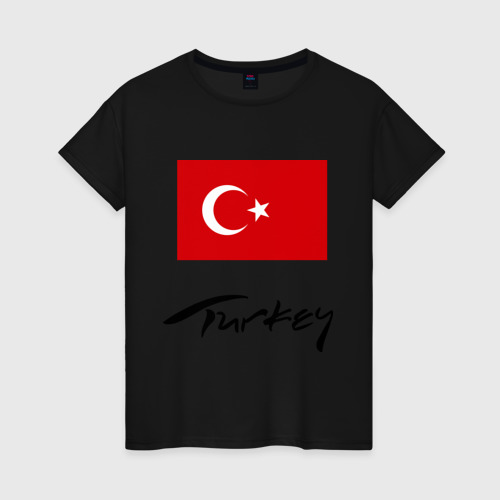 Женская футболка хлопок Turkey 2, цвет черный