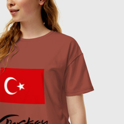 Женская футболка хлопок Oversize Turkey 2 - фото 2