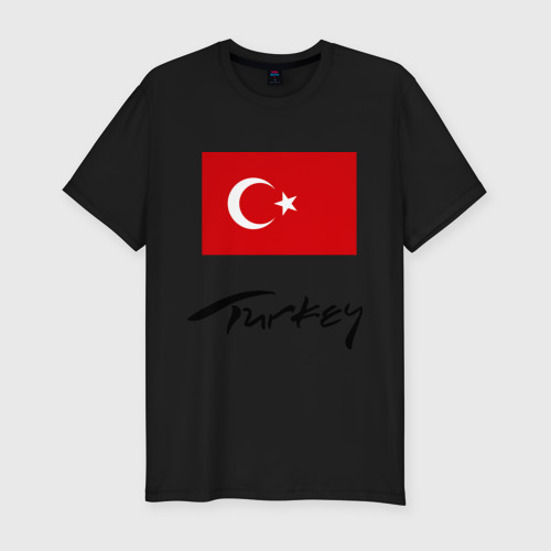 Мужская футболка хлопок Slim Turkey 2, цвет черный