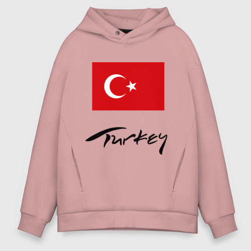 Мужское худи Oversize хлопок Turkey 2, цвет пыльно-розовый