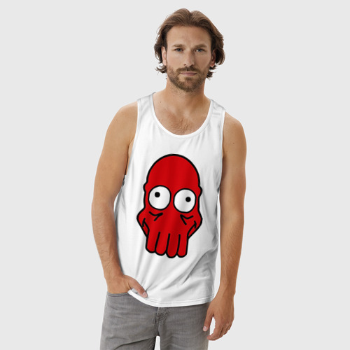 Мужская майка хлопок Dr.zoidberg, цвет белый - фото 3