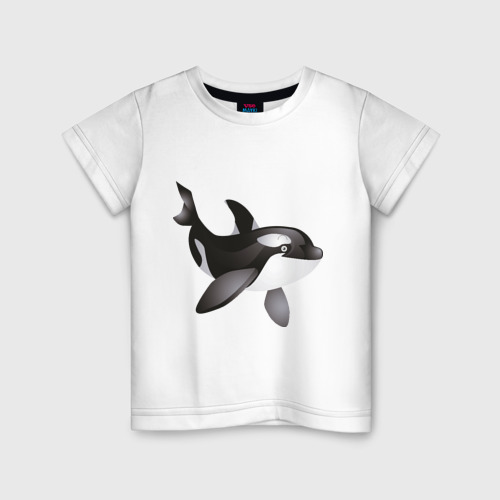 Детская футболка хлопок Дельфинчик, цвет белый