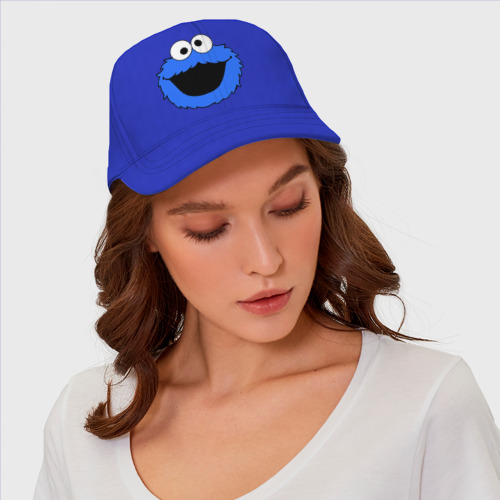 Бейсболка Cookie Monster face, цвет синий - фото 4
