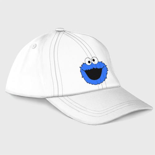 Бейсболка Cookie Monster face, цвет белый