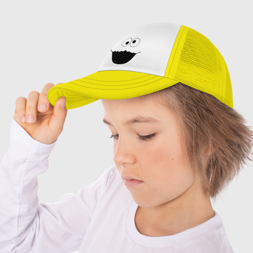 Детская кепка тракер Cookie Monster face 2, цвет желтый - фото 3