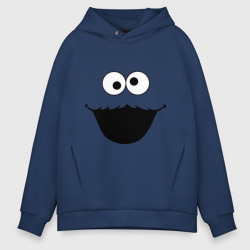 Cookie Monster face 2 – Мужское худи Oversize хлопок с принтом купить со скидкой в -21%