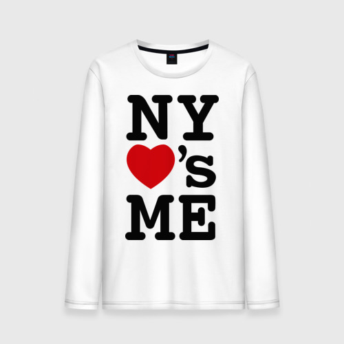 Мужской лонгслив хлопок NY loves me, цвет белый