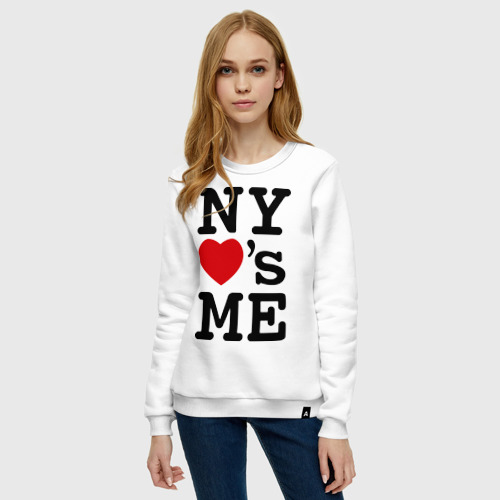 Женский свитшот хлопок NY loves me, цвет белый - фото 3