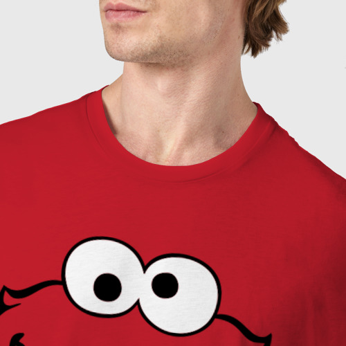 Мужская футболка хлопок Cookie monsters - с печеньем, цвет красный - фото 6