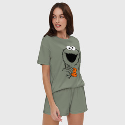 Женская пижама с шортиками хлопок Cookie monsters - с печеньем - фото 2