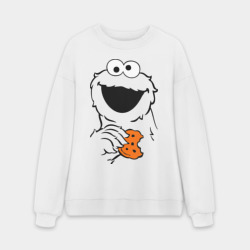Мужской свитшот oversize без начеса хлопок Cookie monsters - с печеньем