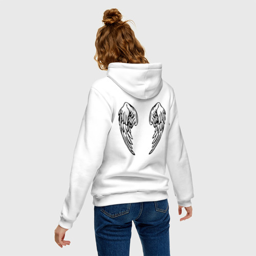 Женская толстовка хлопок Крылья Ангела 2, цвет белый - фото 4