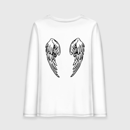 Женский лонгслив хлопок Крылья Ангела 2, цвет белый - фото 2