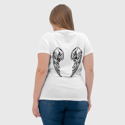 Женская футболка хлопок Крылья Ангела 2, цвет белый - фото 7