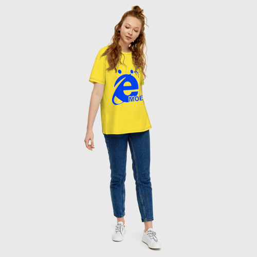 Женская футболка хлопок Oversize Ёмоё, цвет желтый - фото 5