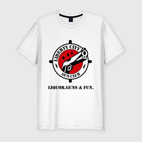 Мужская футболка хлопок Slim Liberty City Gun Club, цвет белый