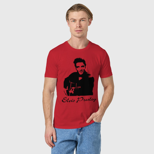 Мужская футболка хлопок Elvis Presley (2), цвет красный - фото 3
