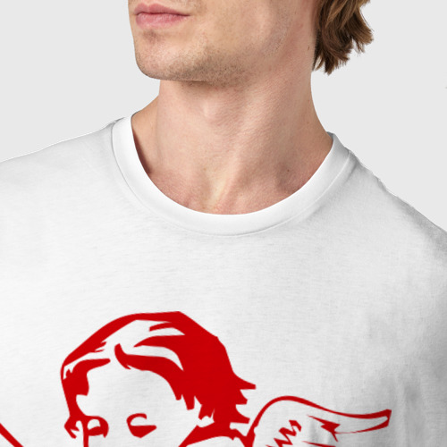 Мужская футболка хлопок Ангел с луком, цвет белый - фото 6