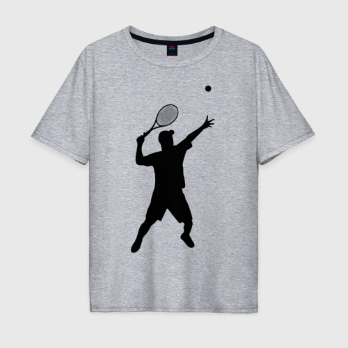 Мужская футболка хлопок Oversize Теннисист 2, цвет меланж