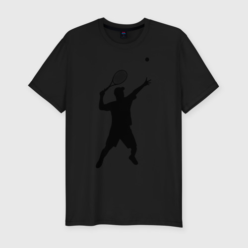 Мужская футболка хлопок Slim Теннисист 2, цвет черный