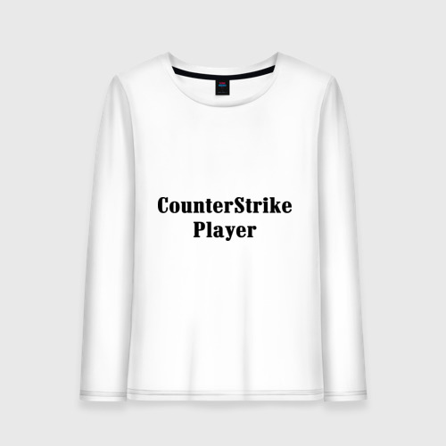 Женский лонгслив хлопок CounterStrike Player, цвет белый