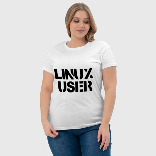 Женская футболка хлопок Linux User - фото 6