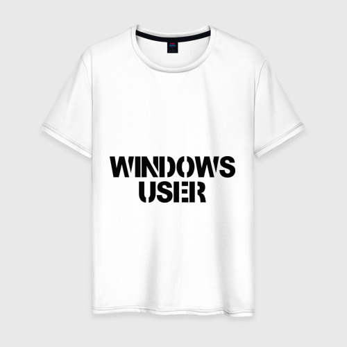 Мужская футболка хлопок Windows User, цвет белый