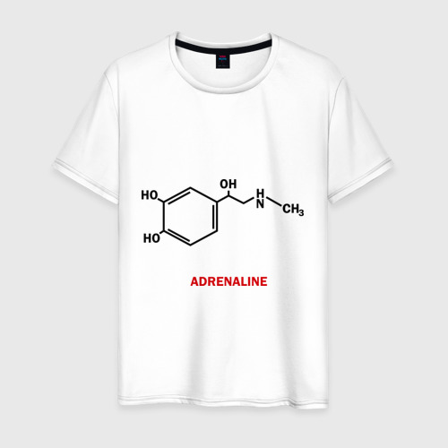 Мужская футболка хлопок Адреналин, цвет белый