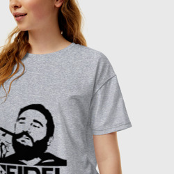 Женская футболка хлопок Oversize Фидель Кастро - фото 2