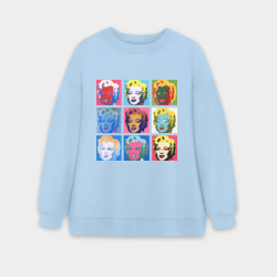 Женский свитшот oversize без начеса хлопок Marilin Monroe