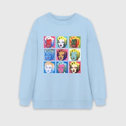 Женский свитшот oversize без начеса хлопок Marilin Monroe