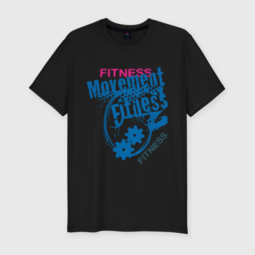 Мужская футболка хлопок Slim Fitness Moveinent, цвет черный