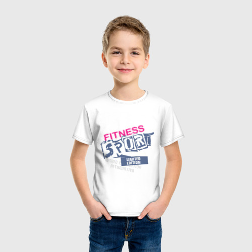 Детская футболка хлопок Fitness Sport, цвет белый - фото 3