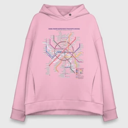 Женское худи Oversize хлопок Moscow Metro