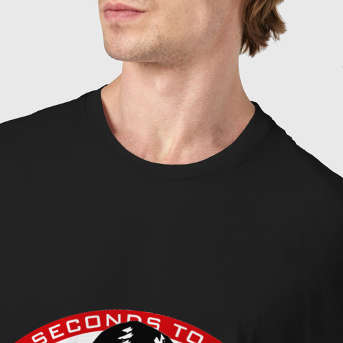 Мужская футболка хлопок 30 Seconds to Mars - лица, цвет черный - фото 6