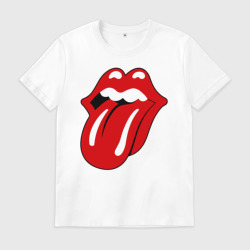 Мужская футболка хлопок Rolling Stones язык