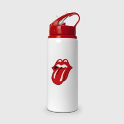 Бутылка для воды с трубочкой Rolling Stones язык
