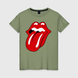 Женская футболка хлопок Rolling Stones язык