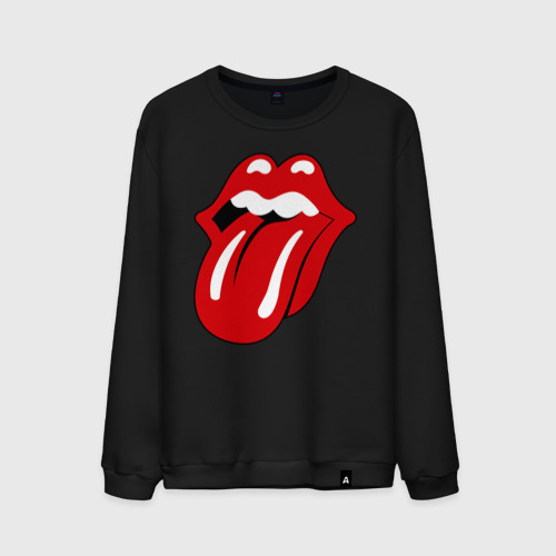 Мужской свитшот хлопок Rolling Stones язык, цвет черный