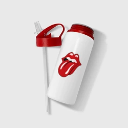 Бутылка для воды с трубочкой Rolling Stones язык - фото 2