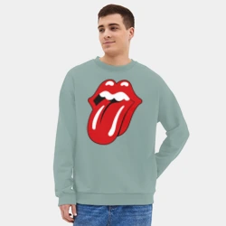 Мужской свитшот oversize без начеса хлопок Rolling Stones язык - фото 2